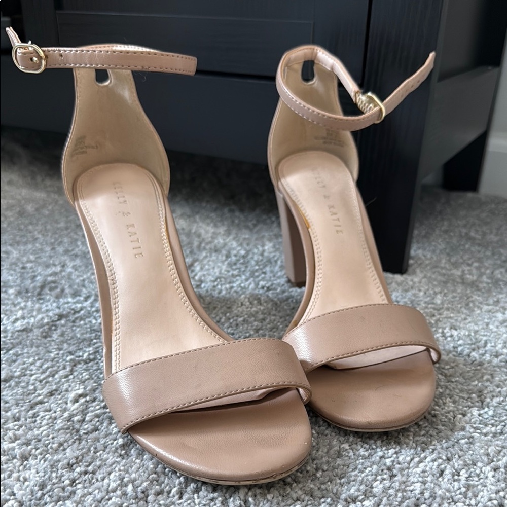 Kelly & Katie Tan Stiletto Heels Open-Toe Sandals